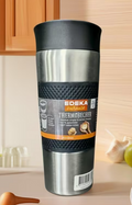 Smart thermos with digital thermometer - black