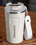 Smart thermos with digital thermometer - black